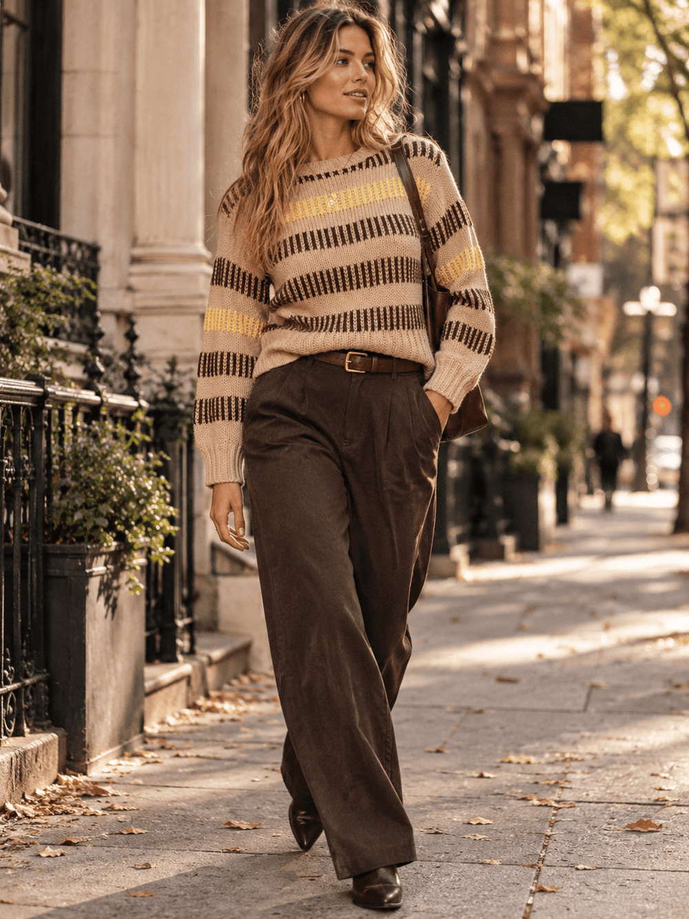 WOMEN'S LONG SLEEVE PULLOVER COLORBLOCK KNIT SWEATER