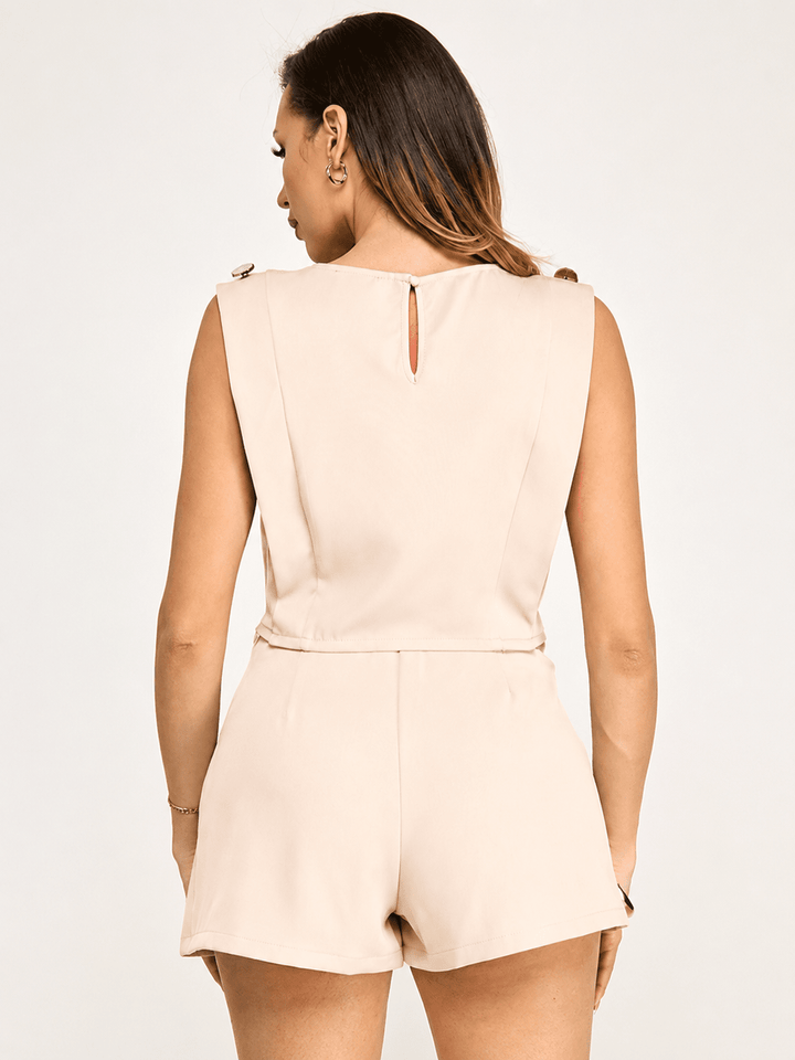 WOMEN'S SLEEVELESS TOP & ZIP UP MINI SKORTS 2PC. SET