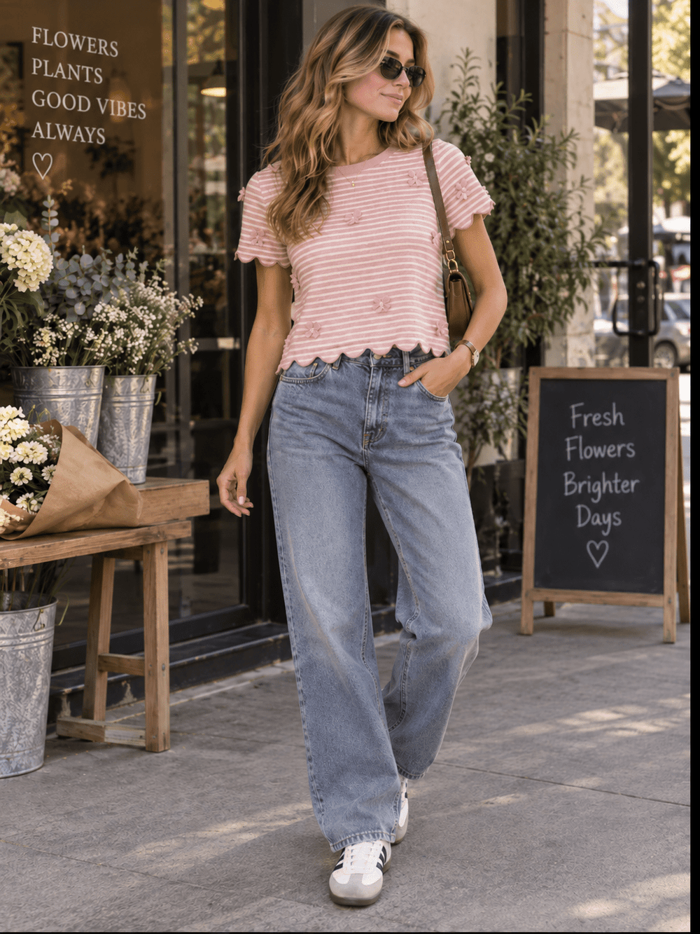 WOMEN'S SHORT SLEEVE COLORBLOCK STRIPES BOWS DETAILED BLOUSE
