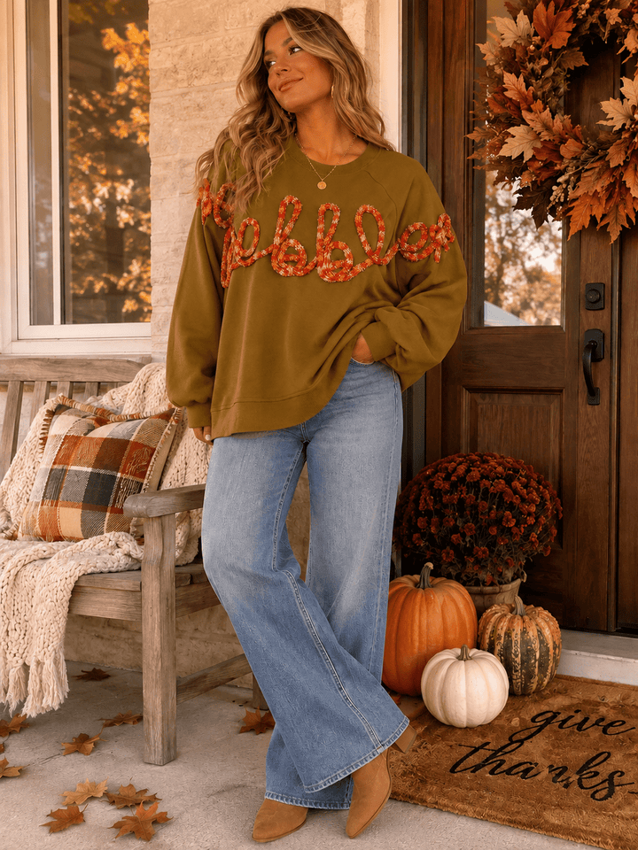 WOMEN'S LONG SLEEVE DETAILED PULLOVER SWEATER