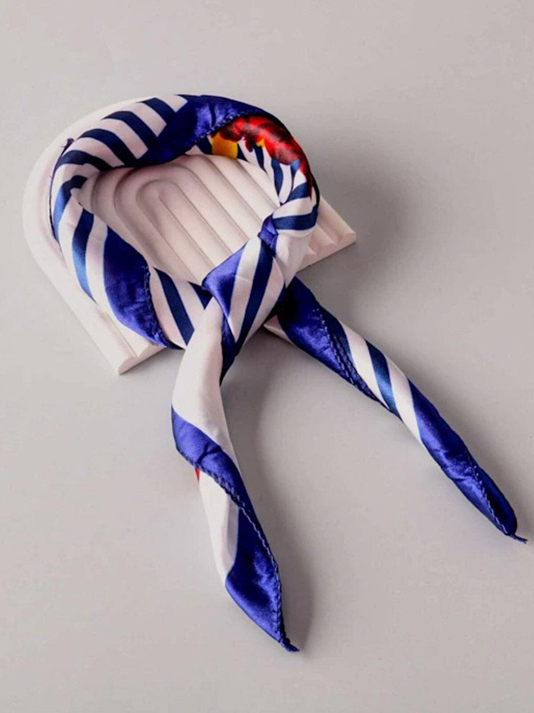 FASHION ASSORTED COLORS FLORAL STRIPES SATIN SCARFS