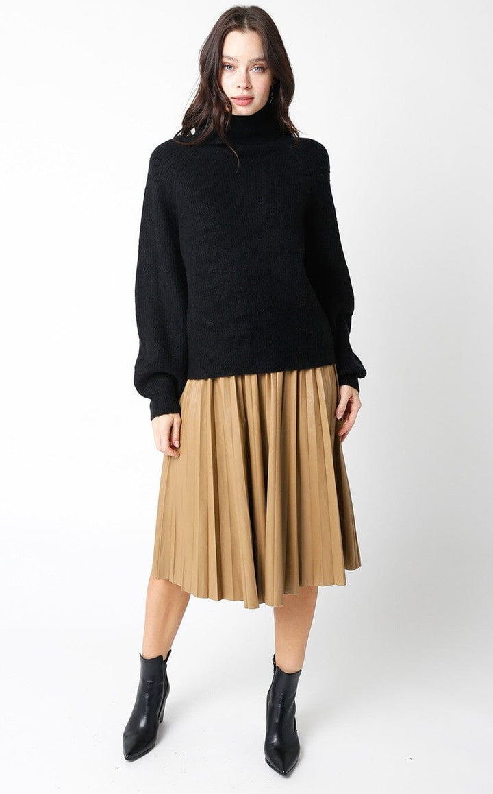 WOMEN'S LONG SLEEVE TURTLE NECK PULLOVER SWEATER