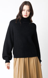 WOMEN'S LONG SLEEVE TURTLE NECK PULLOVER SWEATER