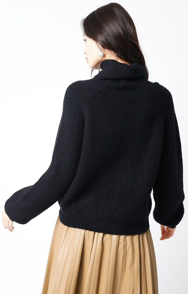 WOMEN'S LONG SLEEVE TURTLE NECK PULLOVER SWEATER
