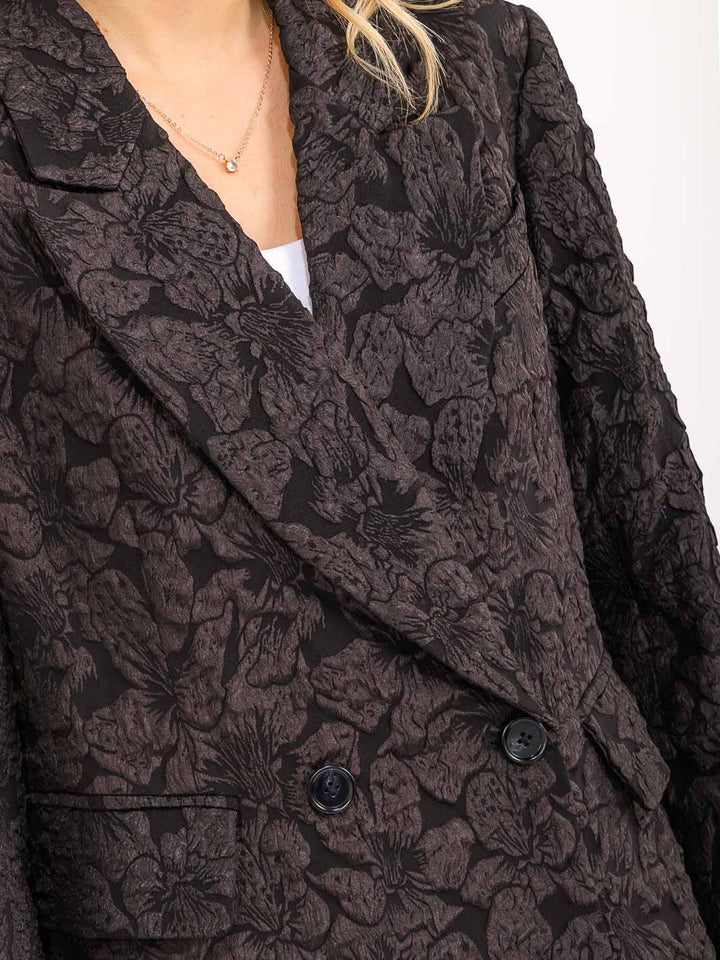 WOMEN'S LONG SLEEVE BUTTON CLOSURE FRONT FRONT POCKETS DETAILED BLAZER