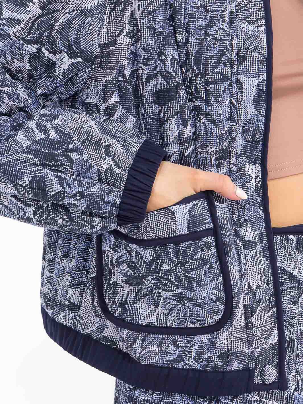 WOMEN'S LONG SLEEVE JACKET & ZIP UP MINI SKIRT MULTI PRINT PADDED 2PC. SET