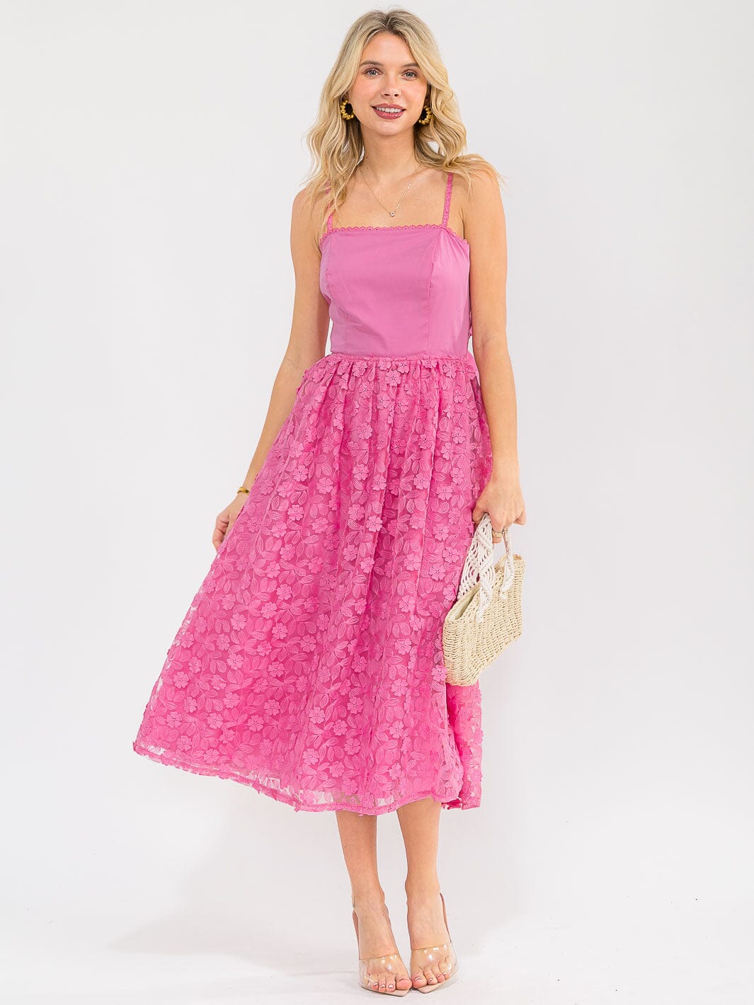WOMEN'S SLEEVELESS OPEN BACK LACE FLORAL MAXI DRESS