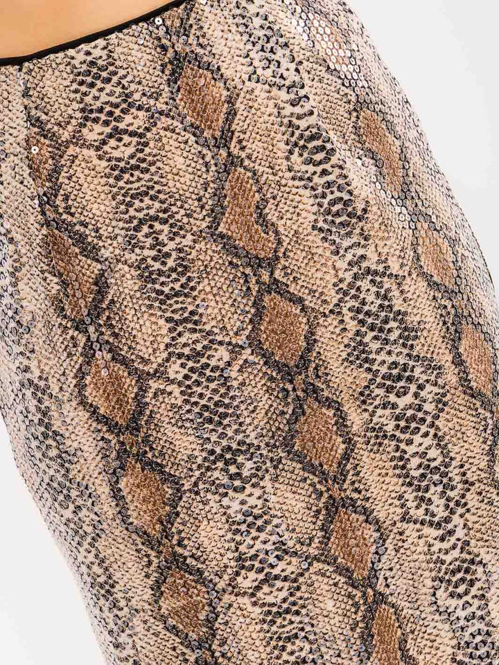 WOMEN'S ELASTIC WAIST SNAKE PRINT MDI SKIRT