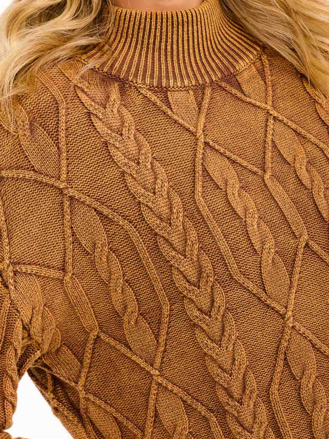 WOMEN'S LONG SLEEVE MOCK NECK RIBBED PULLOVER SWEATER