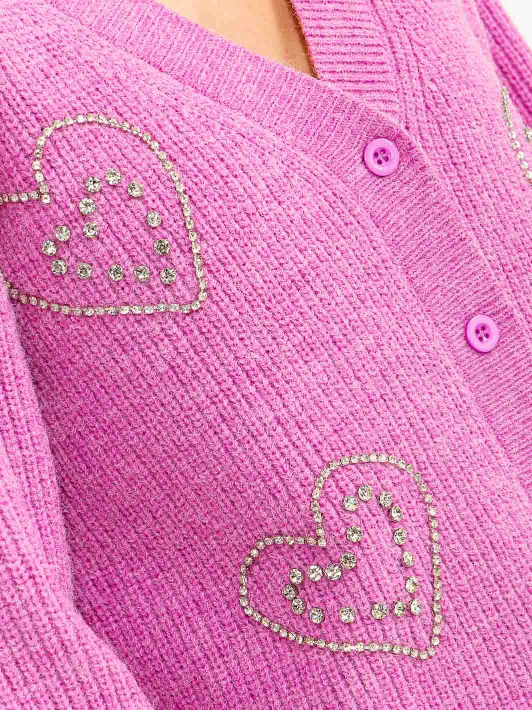 WOMEN'S LONG SLEEVE BUTTON UP STUDS KNIT SWEATER