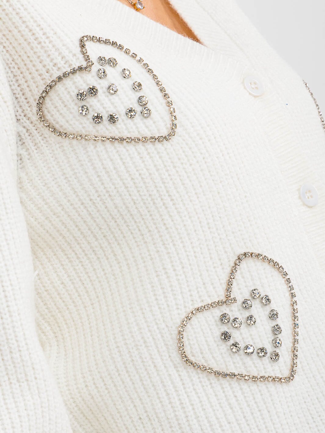 WOMEN'S LONG SLEEVE BUTTON UP STUDS KNIT SWEATER