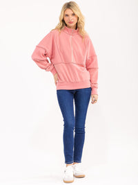 WOMENS'S LONG SLEEVE ZIP UP PULLOVER SWEATER