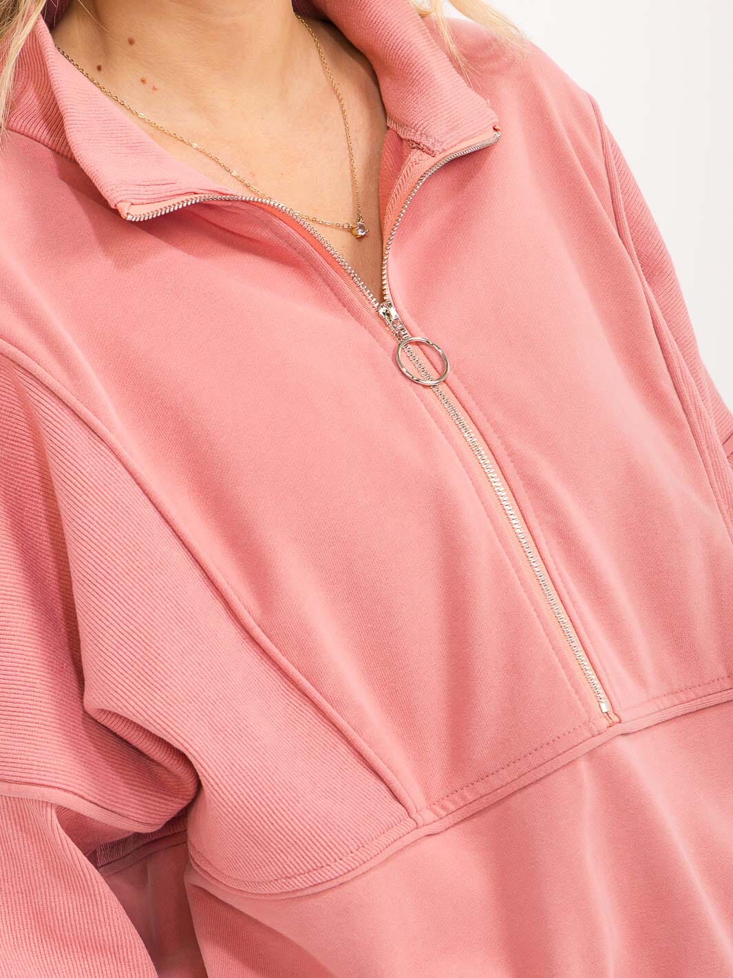 WOMENS'S LONG SLEEVE ZIP UP PULLOVER SWEATER
