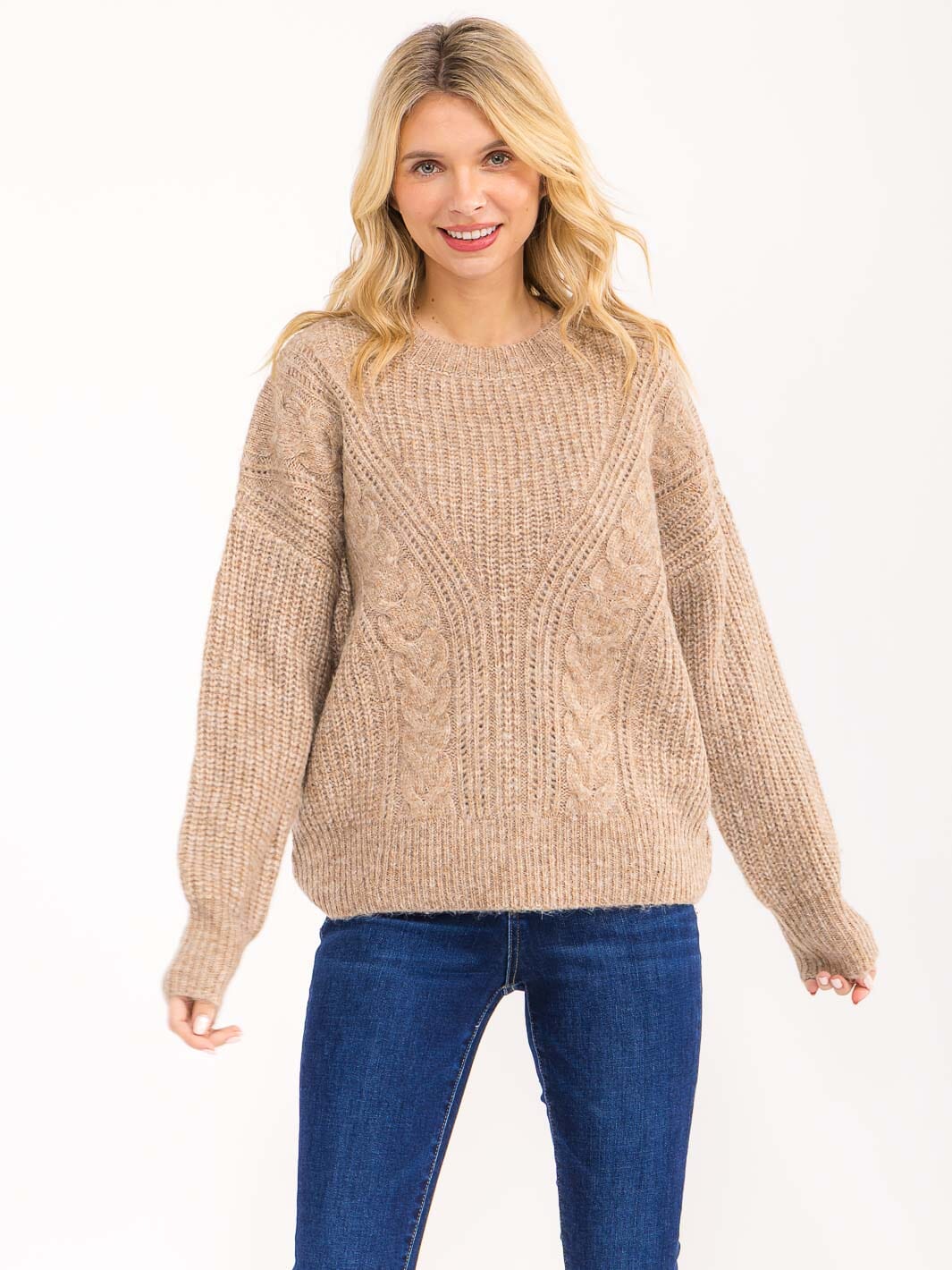 WOMEN'S LONG SLEEVE KNIT PULLOVER SWEATER