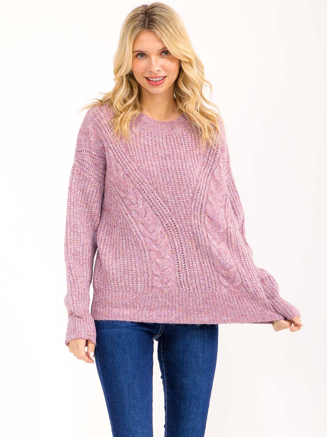 WOMEN'S LONG SLEEVE KNIT PULLOVER SWEATER