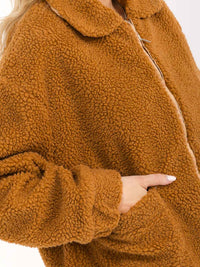 WOMEN'S LONG SLEEVE ZIP UP FRONT POCKETS SHERPA JACKET