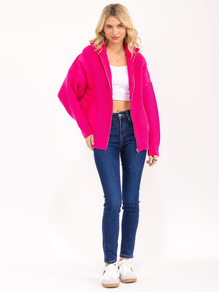 WOMEN'S LONG SLEEVE ZIPPER CLOSURE FRONT POCKETS CONTRAST JACKET