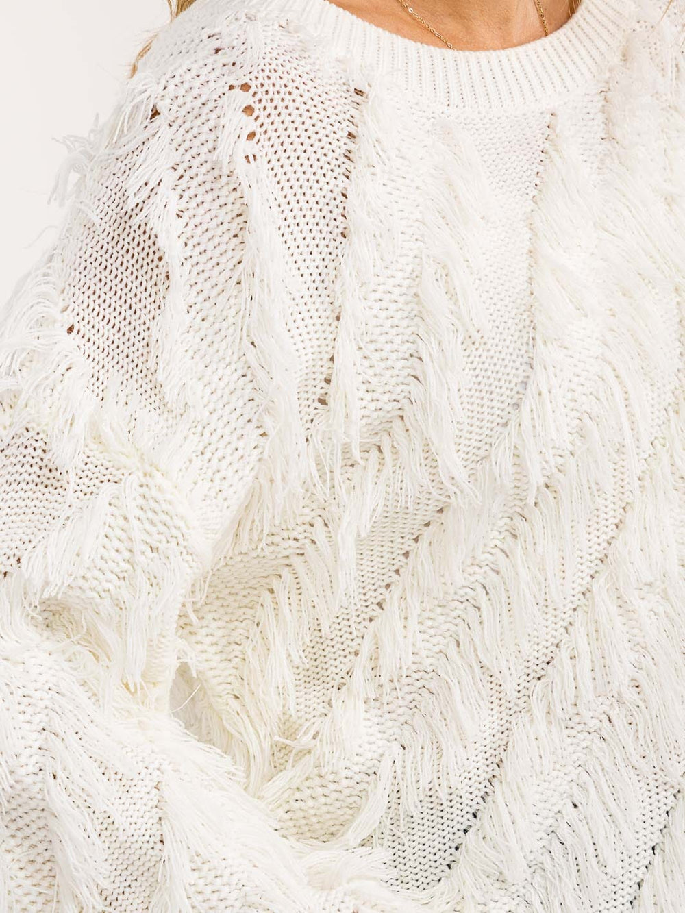 WOMEN'S LONG SLEEVE DETAILED KNIT PULLOVER SWEATER