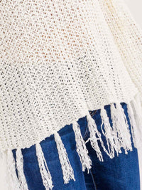 WOMEN'S LONG SLEEVE FRINGE KNIT PULLOVER SWEATER