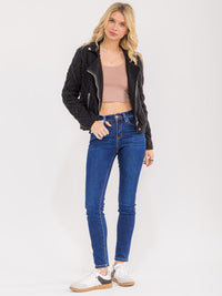 WOMEN'S LONG SLEEVE ZIP UP FRONT FRONT POCKETS JACKET