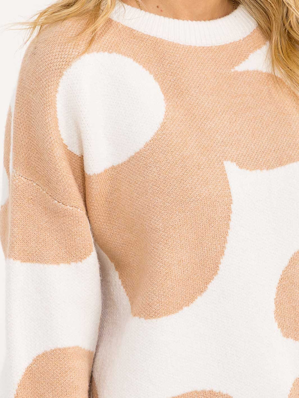 WOMEN'S LONG SLEEVE PRINT PULLOVER SWEATER