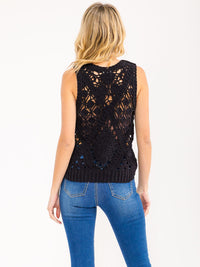 WOMEN'S SLEEVELESS CROCHET TANK TOP