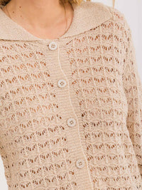 WOMEN'S LONG SLEEVE BUTTON UP KNIT SWEATER