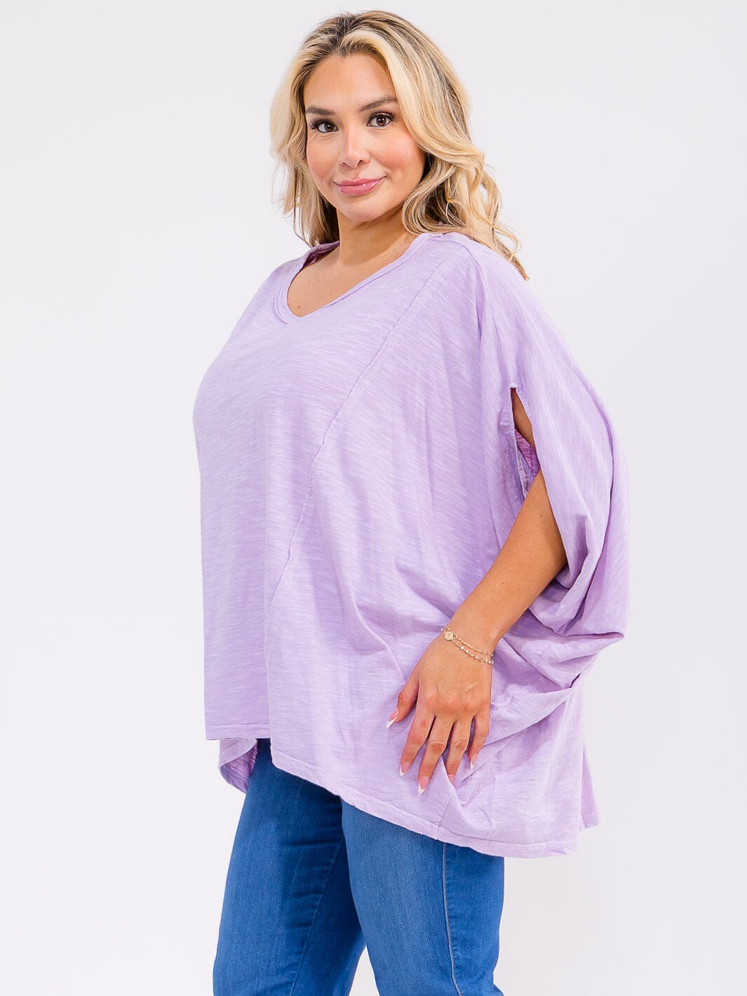 PLUS SIZE SHORT SLEEVE LOOSE FIT TUNIC TOP