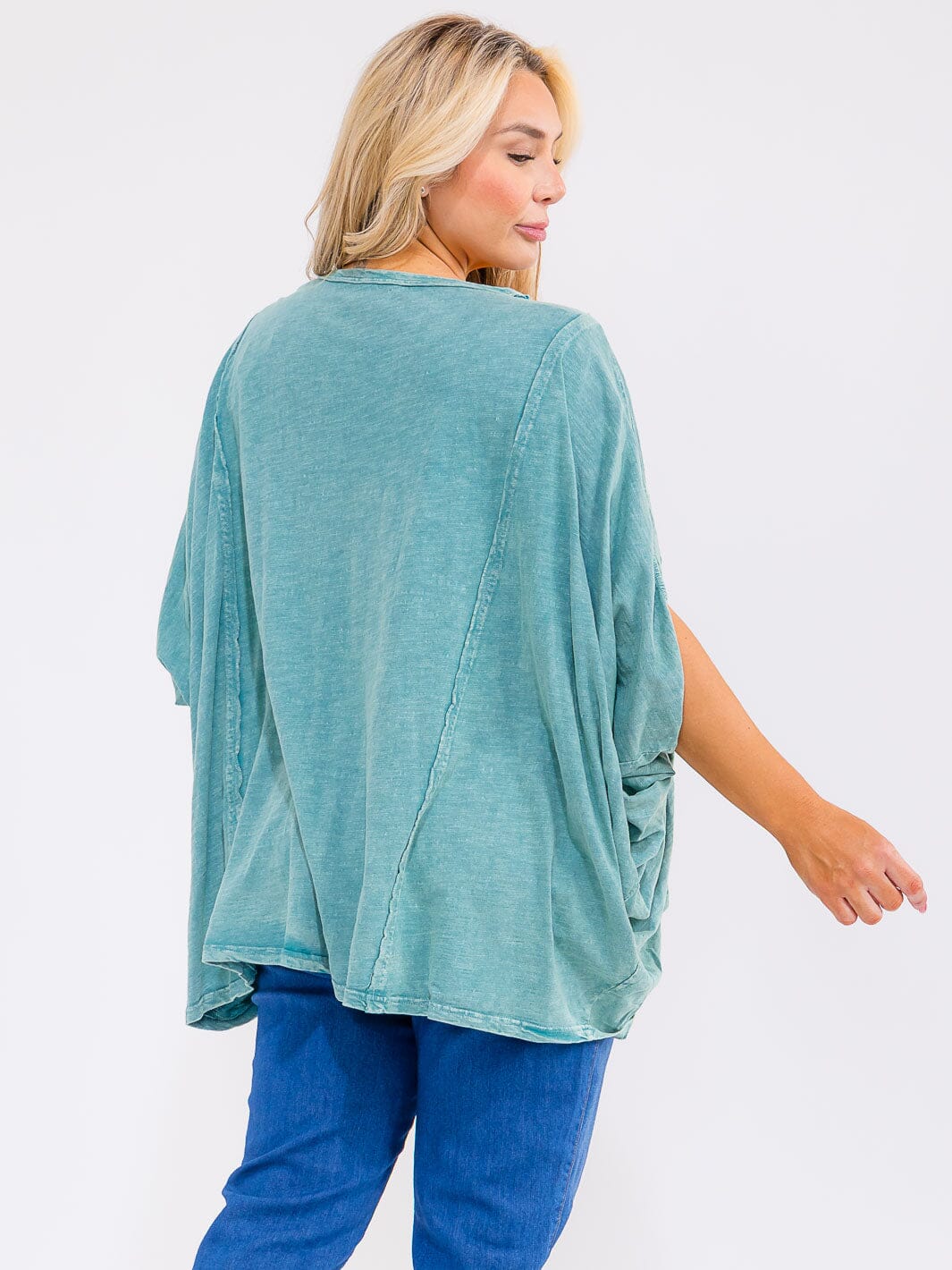 PLUS SIZE SHORT SLEEVE LOOSE FIT TUNIC TOP
