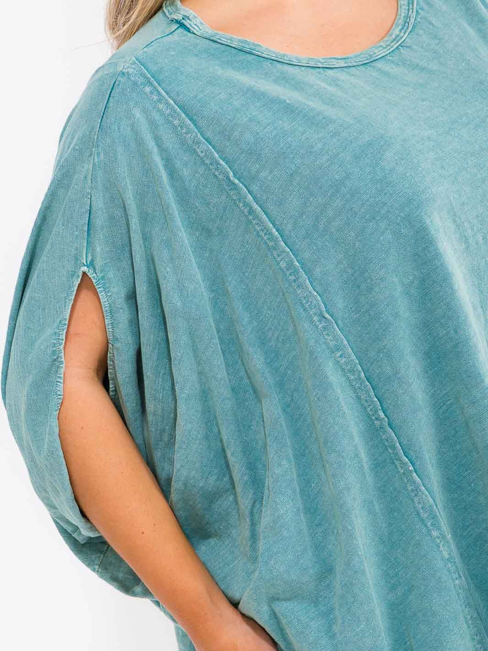 PLUS SIZE SHORT SLEEVE LOOSE FIT TUNIC TOP