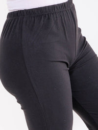 PLUS SIZE ELASTIC WAIST CROCHET LEG DETAILED SKINNY LEGGINGS