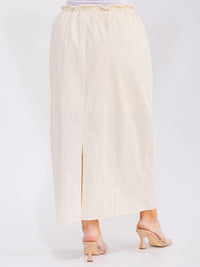 PLUS SIZE ELASTIC WAIST FRONT POCKETS MAXI SKIRT