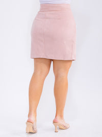 PLUS SIZE ZIPPER CLOSURE VELVET MINI SKIRT