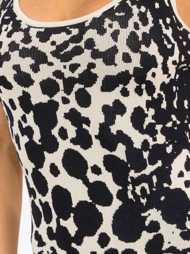 WOMEN'S SLEEVELESS ANIMAL PRINT BODYCON MINI DRESS