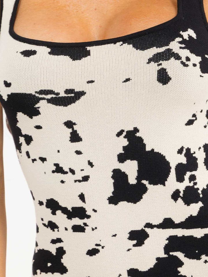 WOMEN'S SLEEVELESS ANIMAL PRINT BODYCON MINI DRESS