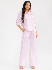 WOMEN'S LONG SLEEVE TOP & ELASTIC WAIST PANTS STRIPES 2PC. SET