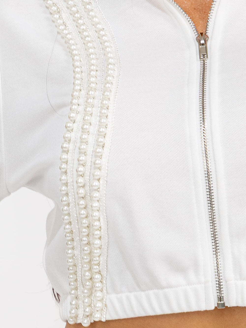 WOMEN'S LONG SLEEVE CROP SWEATER & ELASTIC WAIST PANTS PEARL TRIM 2PC. SET