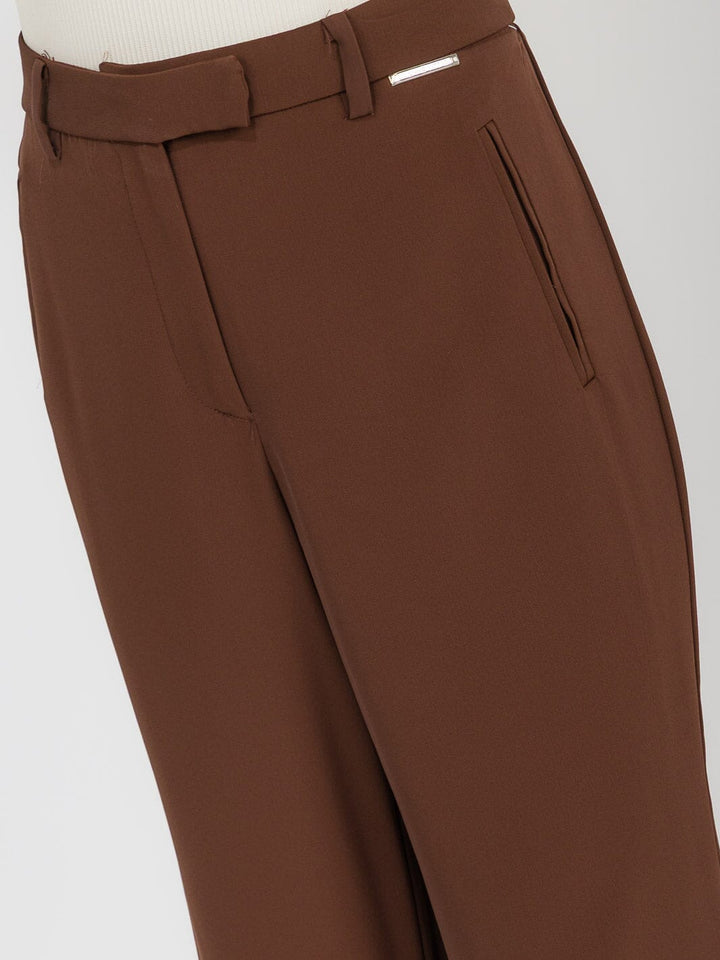 WOMEN'S BUTTON CLOSURE WIDE LEG PANTS