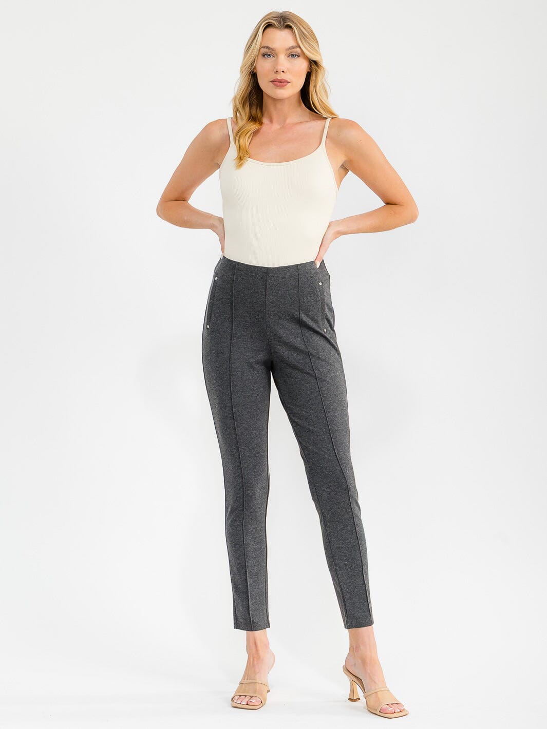 WOMEN'S ELASTIC WAIST SKINNY LEG PANTS