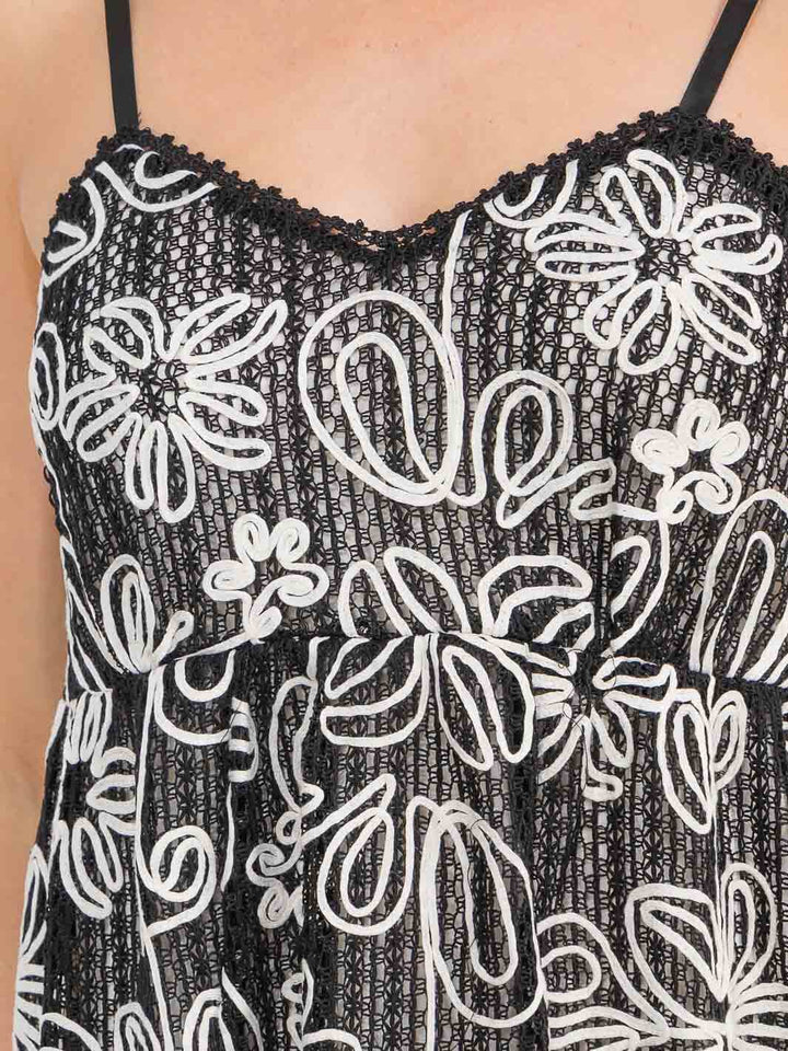 WOMEN'S SLEEVELESS DETAILED BABYDOLL MINI DRESS