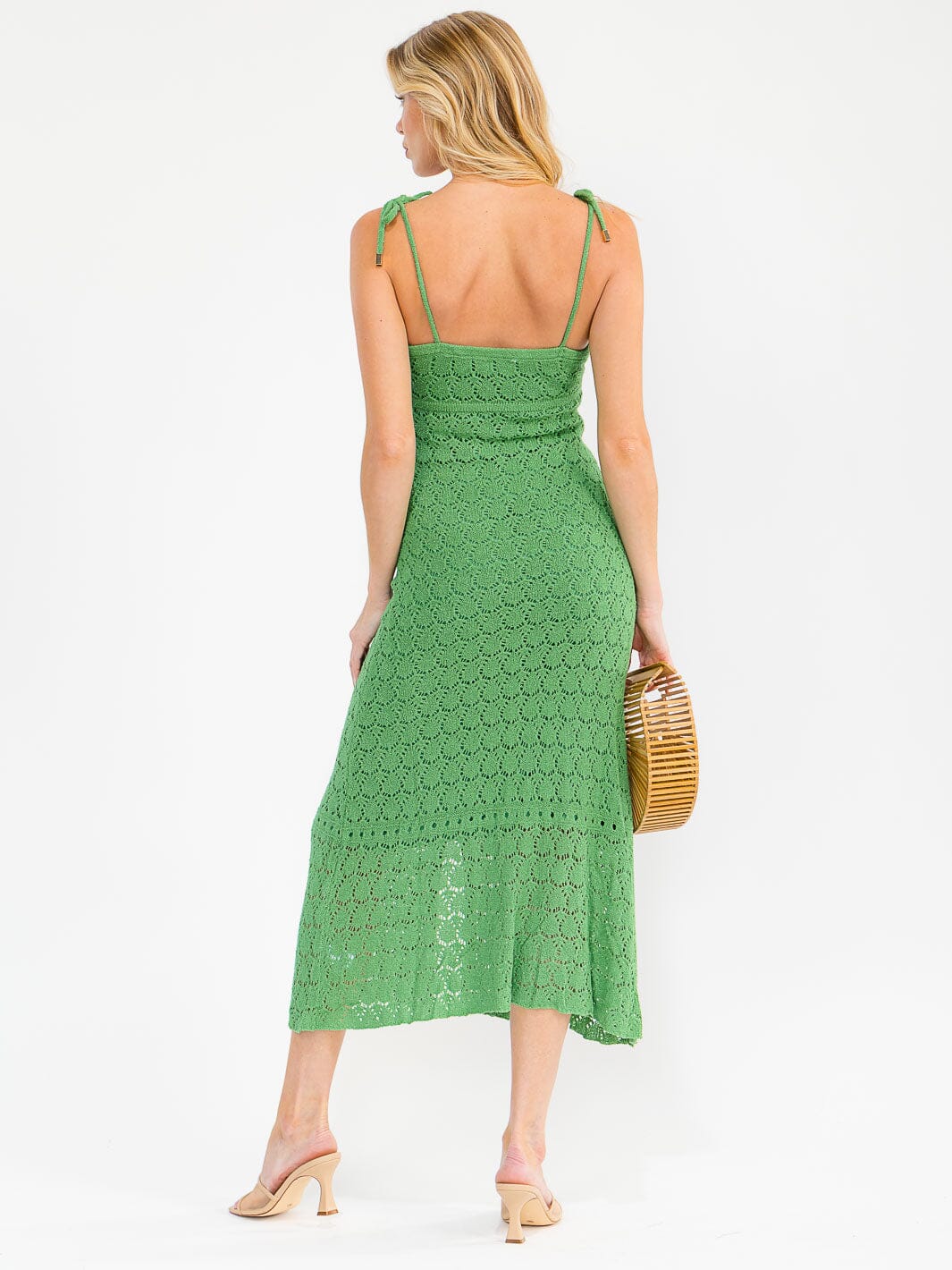 WOMEN'S SLEEVELESS KNIT BUTTONS DETAILED BODYCON MAXI DRESS