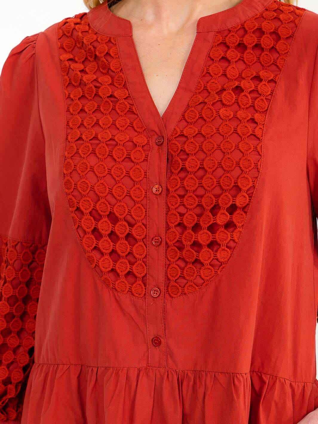 WOMEN'S LONG SLEEVE BUTTON UP FRONT POCKETS DETAILED MINI DRESS