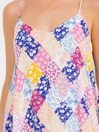 WOMEN'S SLEEVELESS FLORAL MULTI TUNIC MIDI DRESS