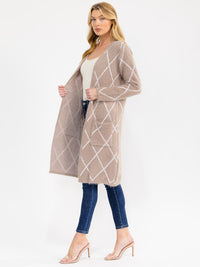 WOMEN'S LONG SLEEVE OPEN FRONT POCKETS CARDIGAN