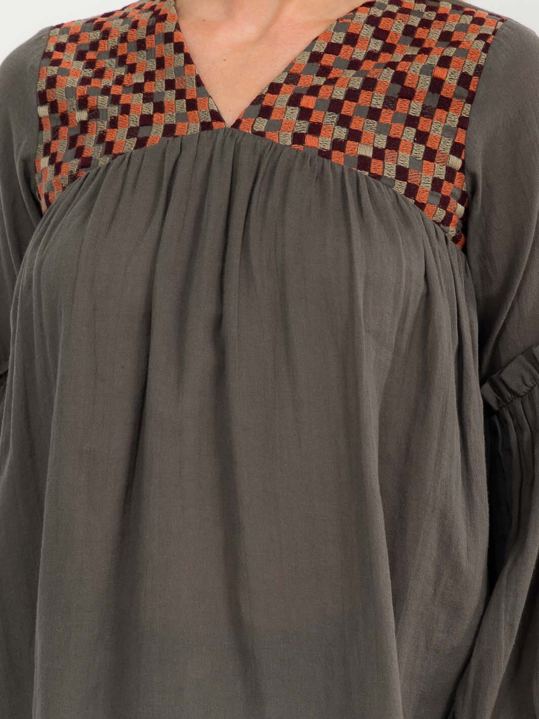 WOMEN'S LONG SLEEVE BUTTONS DETAILED RIBBED BLOUSE (Copy)