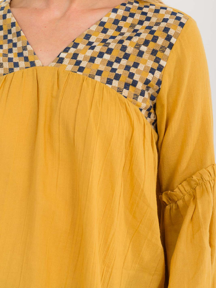 WOMEN'S LONG SLEEVE BUTTONS DETAILED RIBBED BLOUSE (Copy)