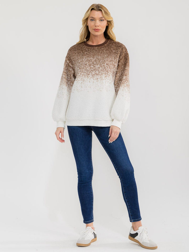 WOMEN'S LONG SLEEVE COLORBLOCK PULLOVER SWEATER