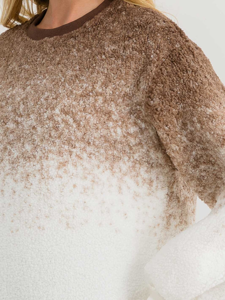 WOMEN'S LONG SLEEVE COLORBLOCK PULLOVER SWEATER