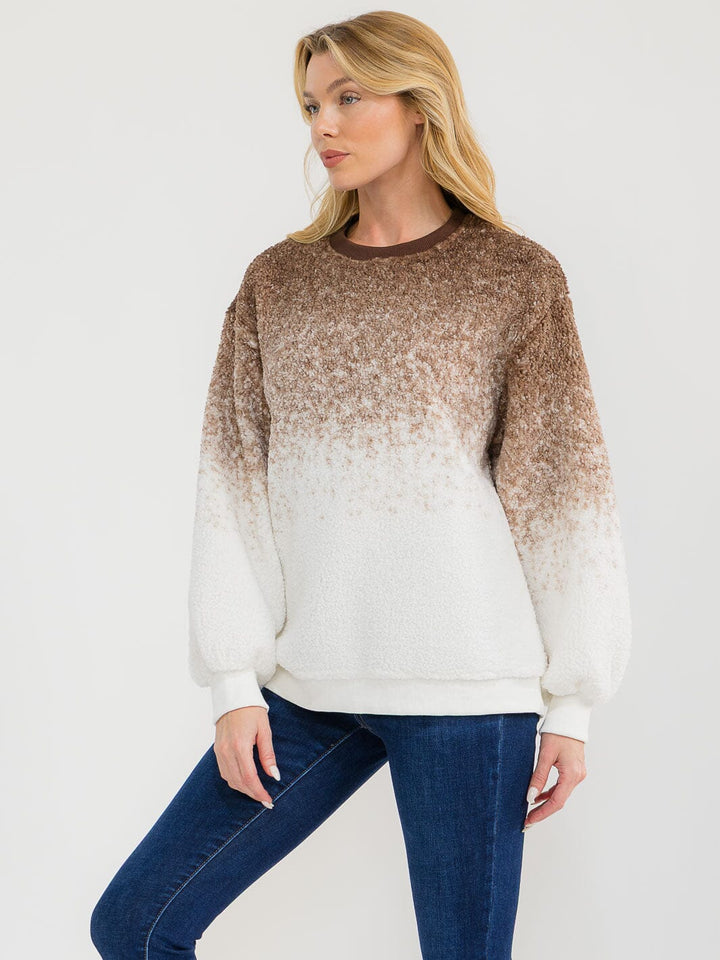 WOMEN'S LONG SLEEVE COLORBLOCK PULLOVER SWEATER