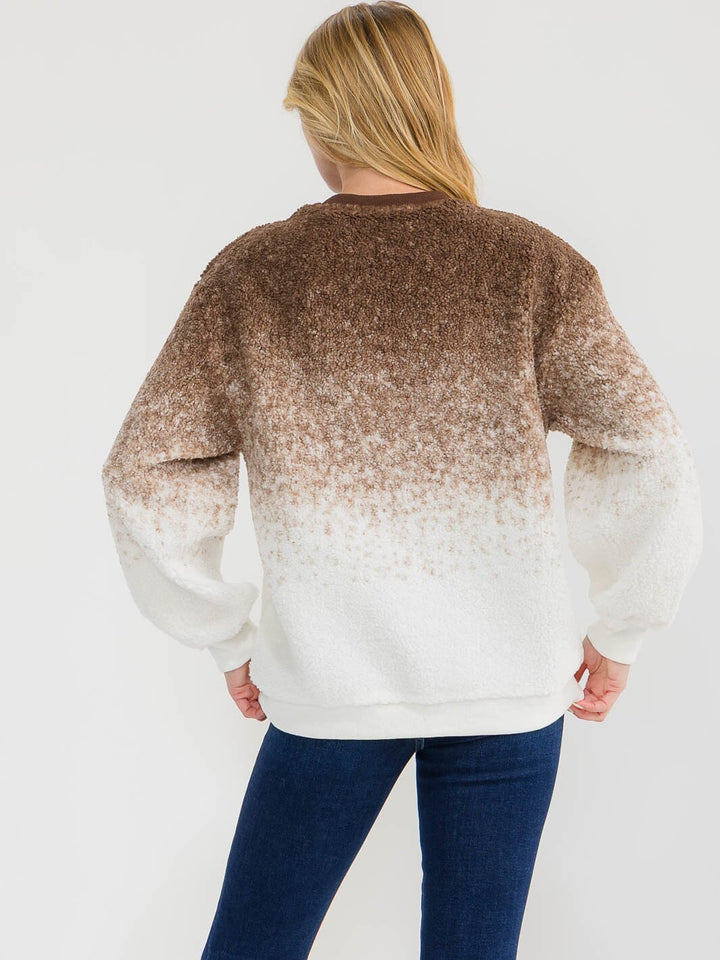 WOMEN'S LONG SLEEVE COLORBLOCK PULLOVER SWEATER